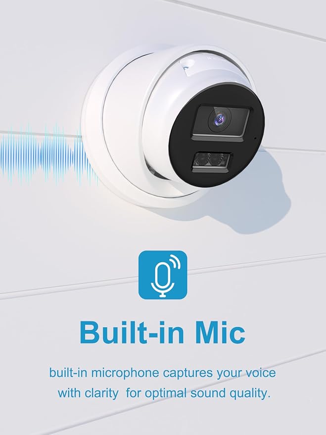 Anpviz 4K PoE IP Camera Outdoor, 8MP Smart Dual Light Turret Camera, Human/Vehicle Detection, 2.8mm Lens Wide Angle, Full Metal Housing, Built-in Mic, 120dB WDR, IP67, No Adapter, IPC-D3083WD-S