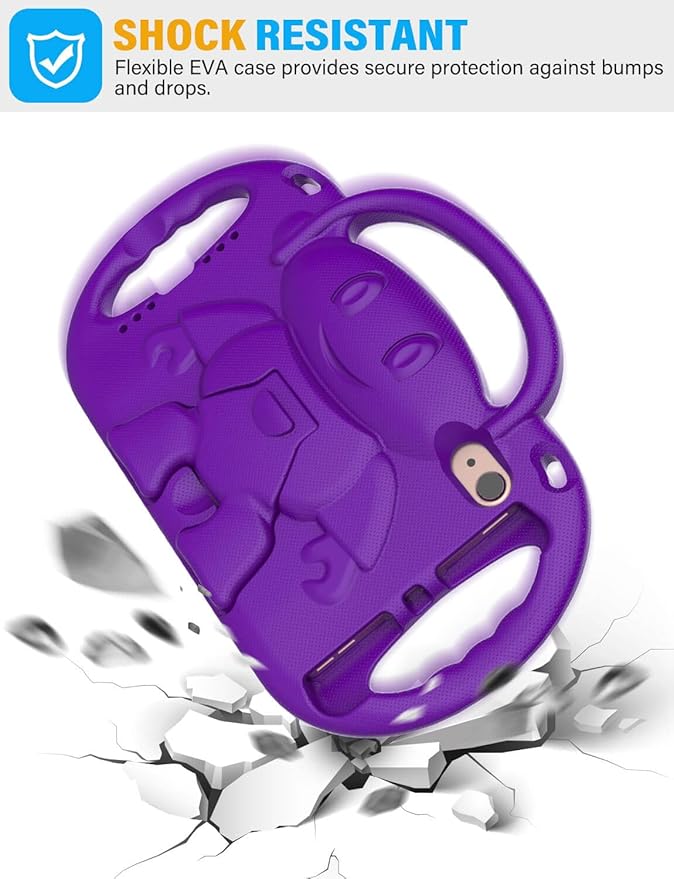 Kids Case for iPad Mini 7 (A17 Pro) 2024/ Mini 6 2021, iPad Mini 7th/6th Generation Case with Shoulder Strap - Durable Shockproof with Handle Stand Protective Cover for iPad 8.3 Inch, Purple