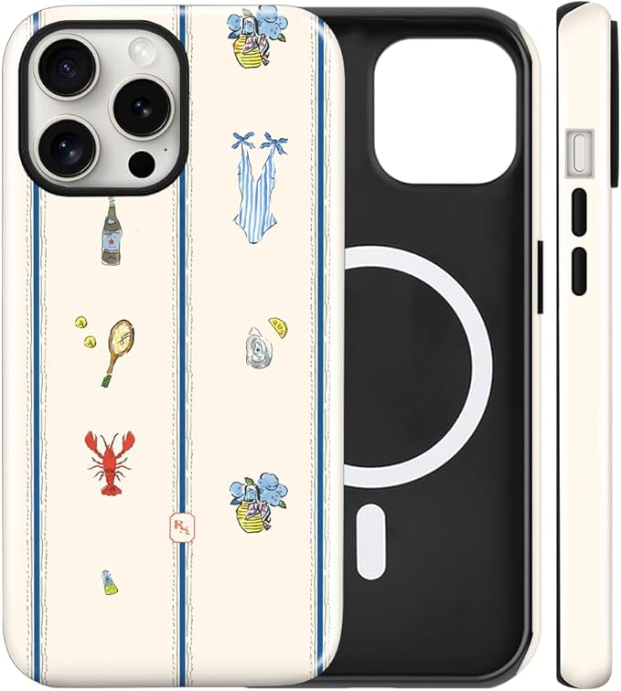 Magnetic for iPhone 13 Pro Max Case Cute Frog Stripes Phone Case, Summer Shockproof Slim TPU and Hard PC Protective Phone Cover Compatible with MagSafe Designed for Women Girls