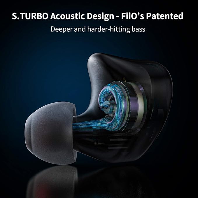 FIIO FH3 HiFi Earphones 3 Drivers (1 Dynamic + 2 Knowles BA), in-Ear Earphones High Resolution, Bass Sound, High Fidelity for Smartphone/PC/Tablet
