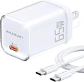 SparkleNano 65W USB C Charger,One-Port GaN PPS Fast Charging Block,Travel Essentials Foldable Plug,for MacBook Pro/Air,Pixelbook,iPad Pro,iPhone 17/16/Pro,Galaxy S23,Pixel (USB C Cable Included)