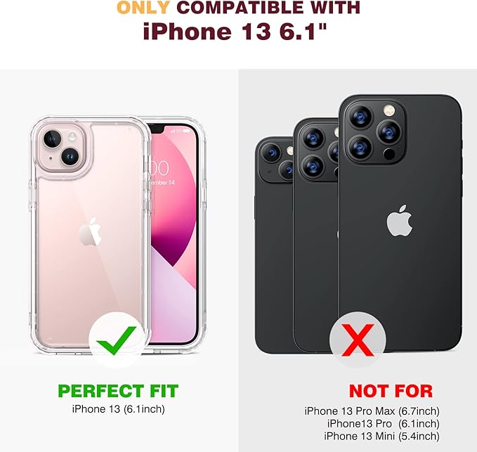 Diaclara Designed for iPhone 13 Case, Full Body Rugged Protection with Built-in Touch Sensitive Screen Protector, Soft TPU Bumper Case for iPhone 13 6.1" (Crystal Clear)