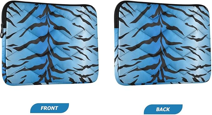 Laptop Case Sleeve, Blue Tiger Black Stripes Pattern Shockproof Protective Computer Carrying Cover, Briefcase Handbags 13-13.3inch Laptop Sleeve Bag