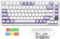 MAGIC-REFINER Attack Shark X85PRO 75% Wireless Mechanical Keyboard,TFT Smart Display&Knob,BT/2.4G/Wired Custom Gaming Keyboard,Gasket,Hot-Swap,RGB,with Pro Cable&5 Color PBT Keycaps,for PC/MAC,Purple