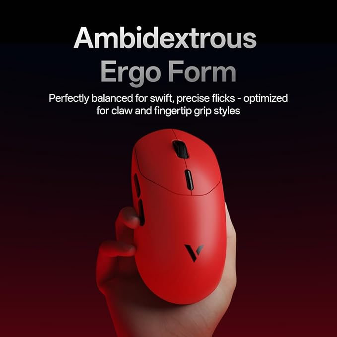Rapoo VT2 Wireless Gaming Mouse, True 8K Wireless Polling Rate, 53g Lightweight, Up to 750 Hr Battery, Nordic nRF54L15 MCU, 100-Million Mechanical Switch, 10 Programmable Buttons, Macro Enabled