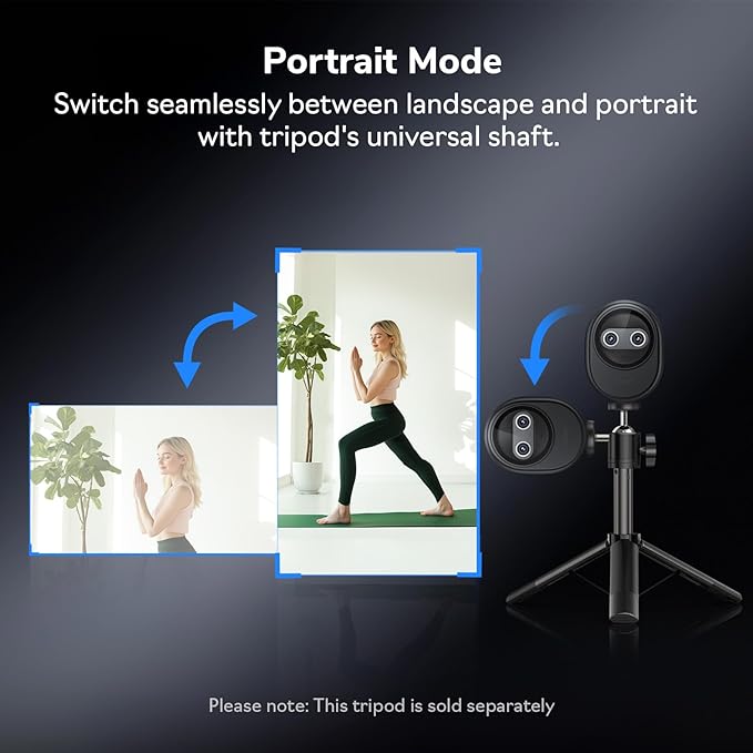 EMEET Piko 4K Webcam for Streaming, World’s 1st Dual-Camera AI-Powered 4K Camera w/AI Autofocus, 3 Mics Array&3 Sound Modes, USB Webcam with Clip, Great for Streaming, Desk Setup