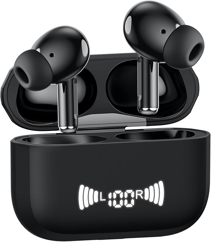 Wireless Earbuds, Bluetooth 5.3 Headphones Wireless Earbuds with 4 ENC Noise Cancelling Mic, 40+Hrs, HiFi Bass 3D-Stereo, USB C in-Ear Earphones, Ear Buds for iPhone, Android,Laptop