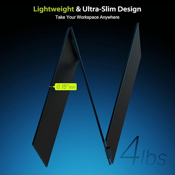 QQH Laptop Screen Extender, 15.6" 1080P Triple Portable Monitor Extender with Ultra-Slim Full HD IPS Display, USB-C Plug and Play Travel Dual Monitor for 12"-16" Laptops (Windows Only)
