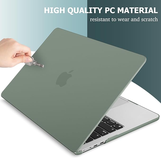 May Chen Case for MacBook Air 13/13.6-inch (M5/M4/M3/M2, 2022-2026 Models A3449 A3240 A3113 A2681), Lightweight | Closes Seamlessly | Ideal for Work Hard Shell Case, Midnight Green