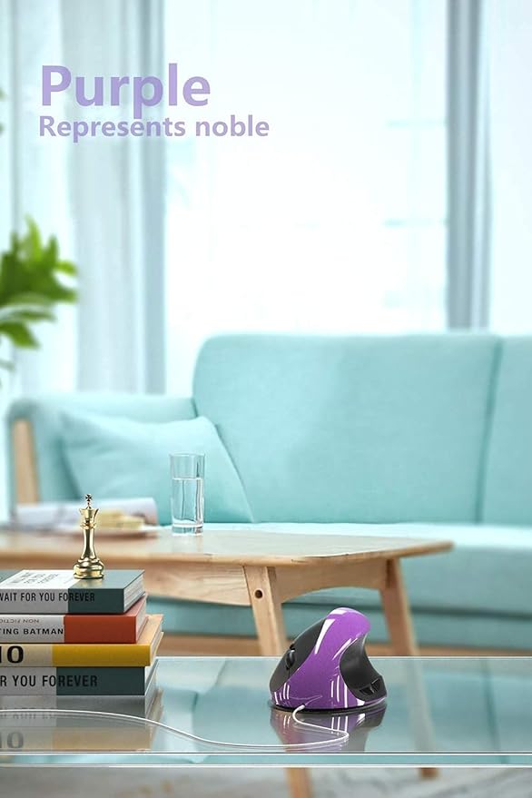 Ergonomic Vertical Mouse, Wireless 2.4G High Precision Rechargeable Ergonomic Mouse Optical Mice with Adjustable DPI 800/1200/1600, Reduce Wrist Strain, Specially for Small-handers Right-handers