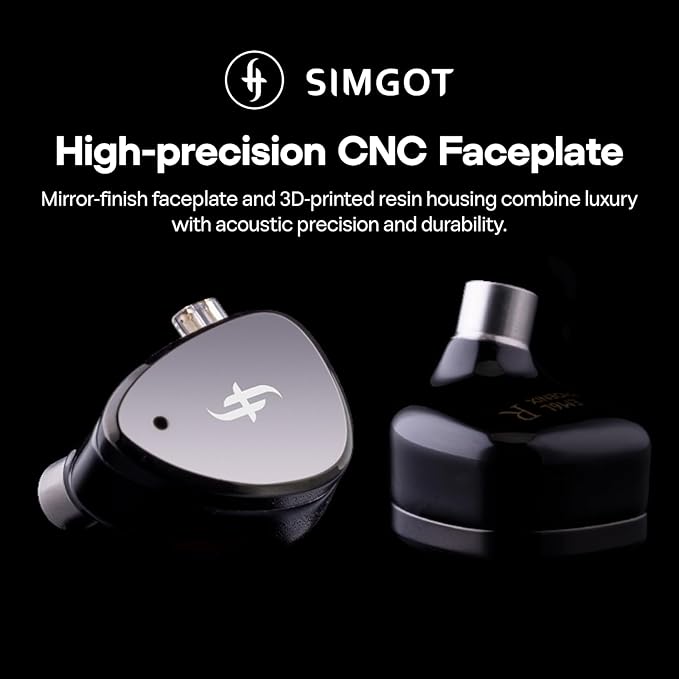 Linsoul SIMGOT EM6L 1DD + 4BA Hybrid Driver in-Ear Monitor, Gaming Earbud, HiFi IEM Earphone with 3D-Printed Resin Housing, Detachable OFC Silver-Plated Cable for Musician Audiophile