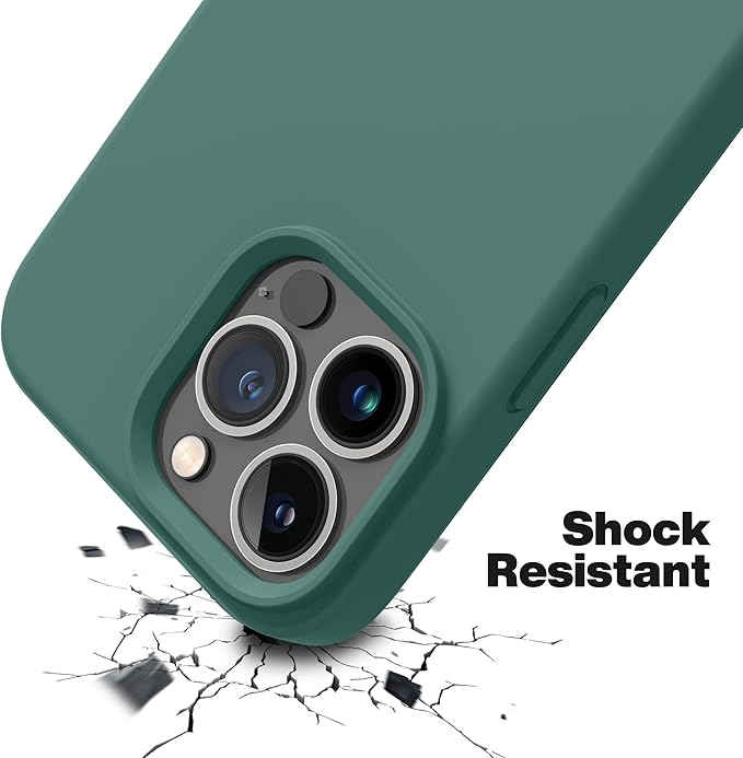 OTOFLY Designed for iPhone 13 Pro Max Case, Silicone Shockproof Slim Thin Phone Case for iPhone 13 ProMax Case 6.7 inch (Midnight Green)