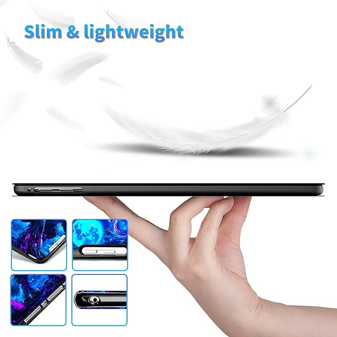for Amazon Kindle Fire HD 8 (8th/7th/6th Generation, 2018/2017/2016 Release) 8" Tablet Case, Slim Kickstand Stand Leather Smart Cover with Auto Wake/Sleep, Blue Moon Dragon