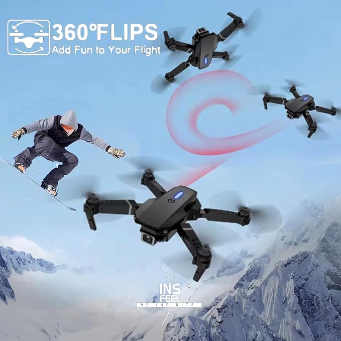 Mini Drone with Camera for Adults - Christmas Toy Gift for Beginner Age 15 Years Old - RC Quadcopter Multirotors | Foldable UAV | WiFi HD FPV Live Video | One Key Take Off/Land | Altitude Hold | Headless Mode | 360° Flip | Carrying Case (2024 Version)