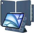for iPad Air 13 inch M4/M3/M2 Case (2026/2025/2024,Model A3268/A3269/A3271), Auto Sleep/Wake and Magnetic Closure, Trifold Stand Case, PU Leather Cover, Support Apple Pencil Pro, Dark Blue