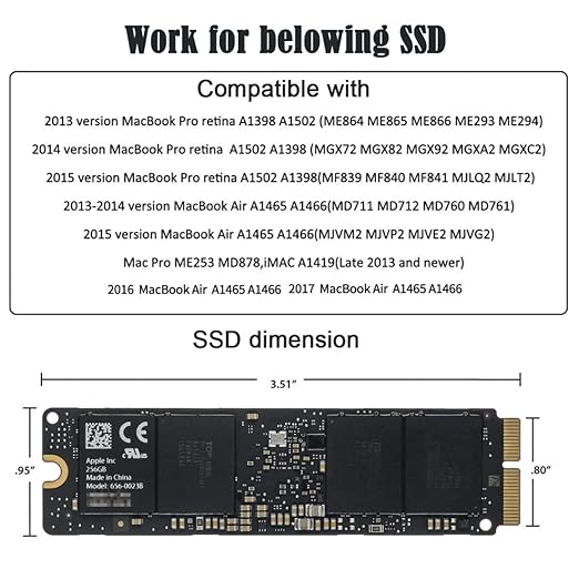 chenyang 12+16Pin MAC SSD to USB 3.2 Gen 2x2 20Gbps Mobile HDD Case Enclosure Adapter for MAC Air Pro 2013 2014 2015 2016 SSD