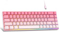 MageGee Portable 60% Mechanical Gaming Keyboard, RGB Backlit Compact 68 Keys Mini Wired Office Keyboard with Red Switches for Laptop PC Mac, Side Printed Keycap - Pink