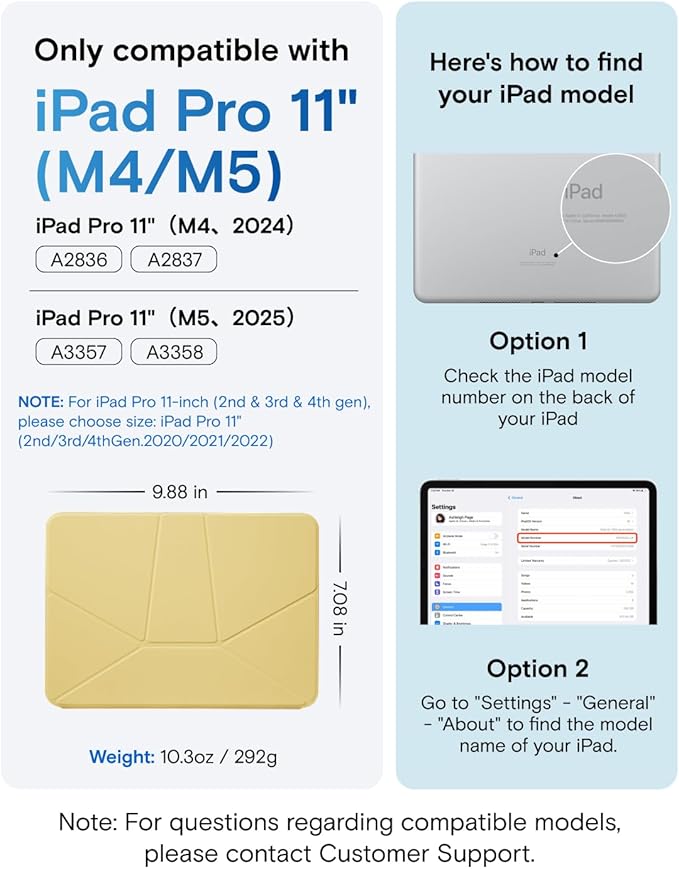 MOFT Dynamic Folio Tablet Stand for Desk Compatible with iPad Pro 11- inch (M5 2025 / M4 2024), Slim Magnetic Tablet Holder Case with 20+ Viewing Angles, Panna Cotta x Faded Jeans