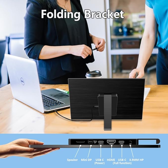 15.6 Inch 3K Touchscreen Portable Monitor, IPS 2880 * 1620,100% sRGB Mobile Monitor Eye Care Game Display Built USB-C/HDMI/Mini DP with Folding Kickstand for PC,Laptop,Game Console
