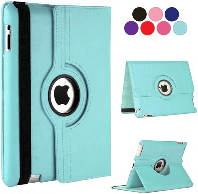 Vultic Rotating Case for iPad Air 13 inch M4/M3/M2 [2026/2025/2024], 360 Degree Stand [Auto Sleep/Wake] Folio PU Leather Smart Cover (Light Blue)