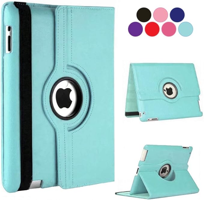 Vultic Rotating Case for iPad mini 5 (2019) / Mini 4 (2015) [7.9-inch], 360 Degree Stand [Auto Sleep/Wake] Folio PU Leather Smart Cover (Light Blue)