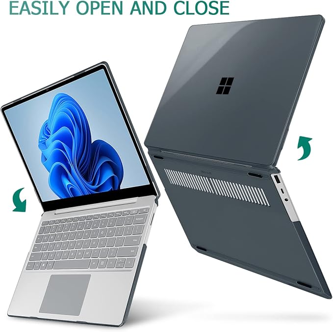 Case for 13.5" Microsoft Surface Laptop 5/4/3 with Metal Palm Rest ONLY 2019-2022 Release Models:1868/1951, Plastic Hard Shell Case with Keyboard Cover & Screen Protector, Crystal Black