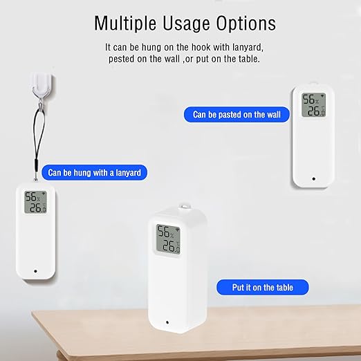 WLAN Thermometer Hygrometer Sensor, Wireless Smart Temperature and Humidity Digital Display Monitor, with Remote App Notification Alert for Home, Greenhouse(4 Pack)