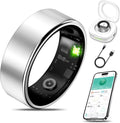 Smart Health Ring for Women Men Fitness Tracker with Heart Rate, Blood Oxygen, Blood Pressure, Sleep Monitoring, Step Counting, Light Gray 13#