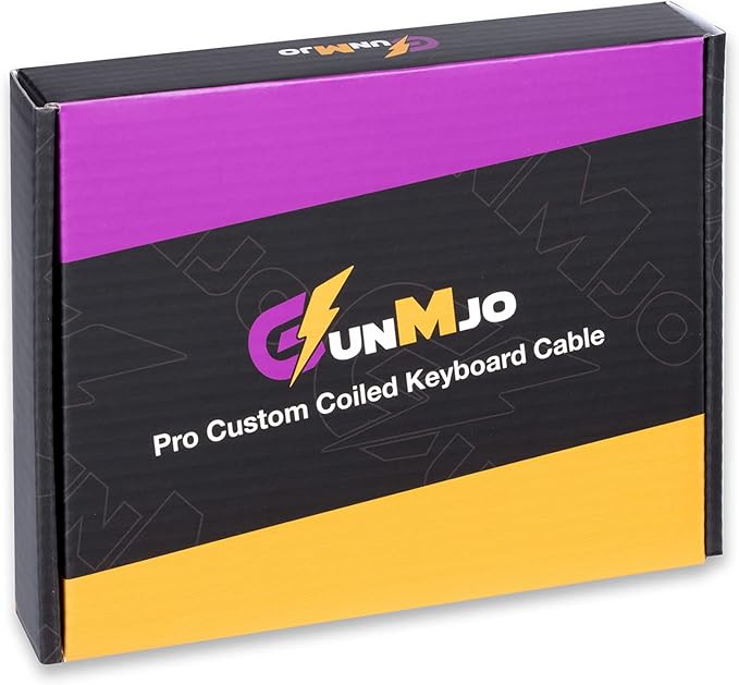 GUNMJO Pro Custom Coiled USB C Cable for Gaming Keyboard, Double-Sleeved Mechanical Keyboard Cable with Slim Type Detachable Metal Aviator, 1.5M USB-C to USB-A, Classic Black Color