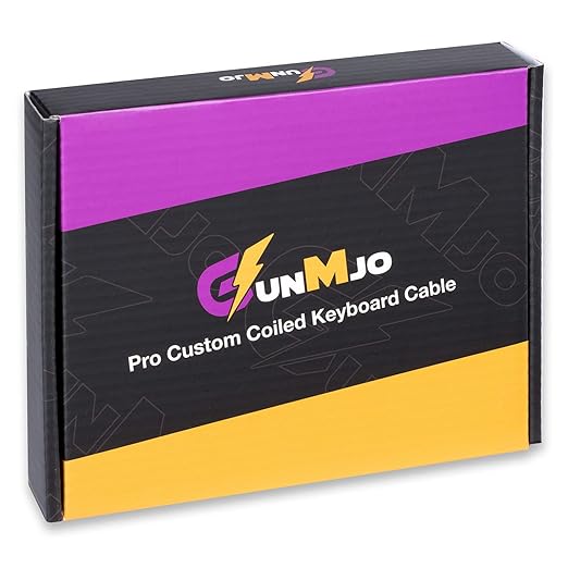 GUNMJO Pro Custom Coiled USB C Cable for Gaming Keyboard, Double-Sleeved Mechanical Keyboard Cable with Detachable Metal Aviator, 1.5M USB-C to USB-A, Nebula Color