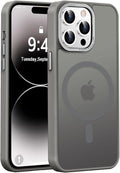 Newfuture Designed for iPhone 14 Pro Case with Magnetic [13 FT Military Drop Protection] [Compatible with Magsafe] Slim Translucent Matte Shockproof with Anti-Fingerprint Phone Case, Titanium Gray