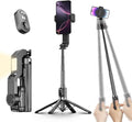 Smartphone Gimbal Stabilizer, 360° Rotation Single Axis Stabilizer with Light Remote Control for iPhone Andriod, 4 in 1 Selfie Stick Tripod for Vlog Live Broadcast TIK Tok YouTube Vlogging