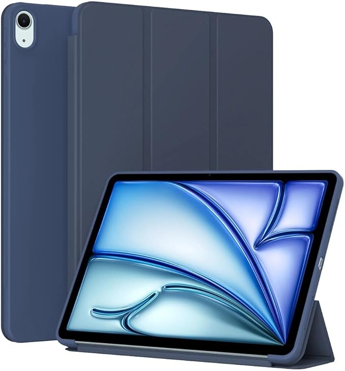 Case for iPad Air 13 Inch M3 2025 & M2 2024, Slim, Lightweight & Durable Trifold Stand Protective Cover, Support Auto Wake/Sleep, Blue