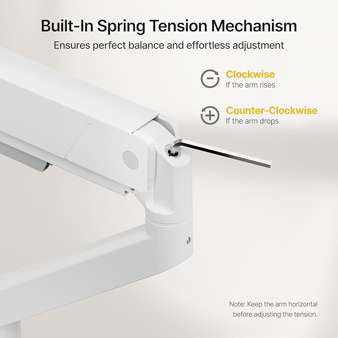 monTEK Single Monitor Arm with USB for Max 45 Inch Ultrawide Screens Adjustable Monitor Desk Mount Holds 35 Lbs Cable Management with C Clamp/Grommet Desk Mount, VESA 75/100mm