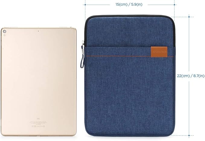 NIDOO Tablet Sleeve Protective Bag 8 inch for 8.3" iPad mini 6/7.9" iPad mini 5/8" Lenovo Tab M8 Gen / 8.7" Galaxy Tab A7 / 8" Huawei MatePad T 8 Water Repellent Vertical Laptop Case Pouch, Blue