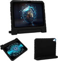 Case for iPad 11th A16/10th Generation with Pencil Holder & Handle Stand, Super Protection Kids Proof Cute EVA Cover for 11"/10.9" iPad 2025 & 2022 - Black