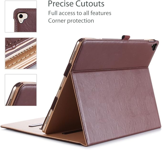 ProCase for iPad Pro 12.9 2017/2015 Case (1st & 2nd Generation), Stand Folio Case Cover for iPad Pro 12.9 Inch (Old Model 2017/2015), with Multiple Viewing Angles, Pencil Holder -Brown