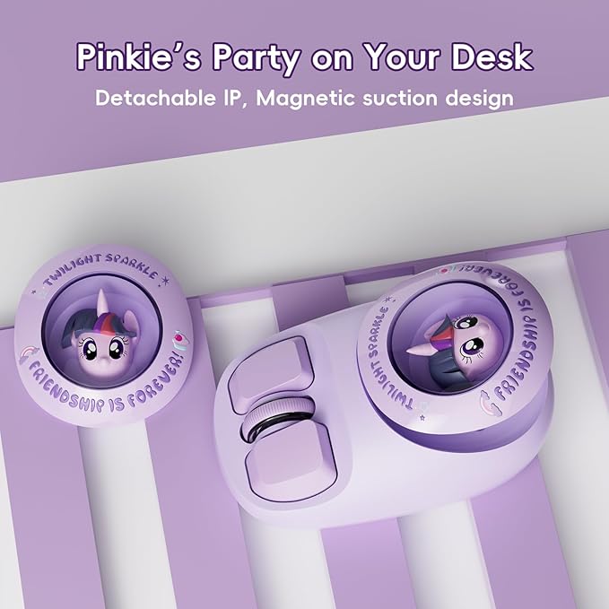 My Little Pony Wireless Mouse - Twilight Sparkle Edition, 3D Character Design Silent Click Mouse with 1600 DPI, Dual-Mode (2.4GHz/Bluetooth), Ergonomic for Mac/Windows