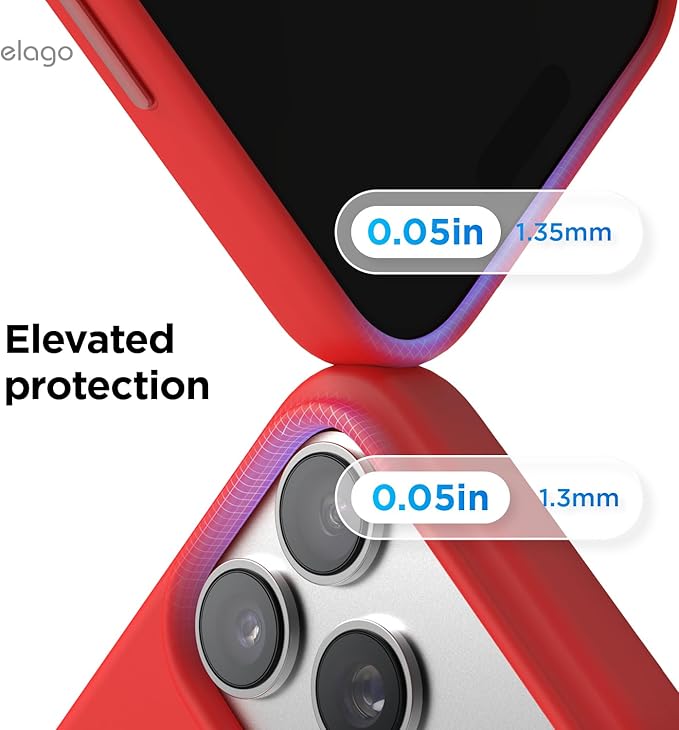 elago for iPhone 17 Pro Case, Premium Magnetic Silicone Case, Compatible with MagSafe, Liquid Silicone Material, Protective Cover, Shockproof, Slim Phone, 6.3 inch (Red)