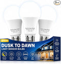OHLUX Dusk to Dawn Outdoor Light Bulb, 13W 60W Equivalent Energy Saving A19 E26 Led Bulb, 5000K Cool White Smart Automatic On Off Photocell Sensor, 1100LM, 3 Pack