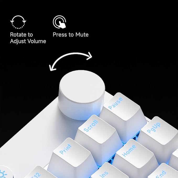 MCHOSE Mix 87 TKL Wired Gaming Keyboard Magnetic Switch Hall Effect Keyboards Rapid Trigger SOCD 8K Polling Rate Volume Knob Adjustable Actuation Point RGB Lighting HotSwap White Apollo Switch