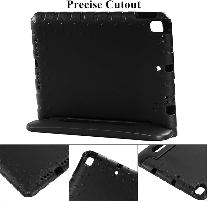 Kids Case for iPad Pro 10.5" 2017 & iPad Air 3rd Gen 10.5 inch 2019, with Rotating Handle/Stand Soft Shockproof EVA Drop Proof Lightweight Kids Girl Boy Kickstand Protective Cover,Black