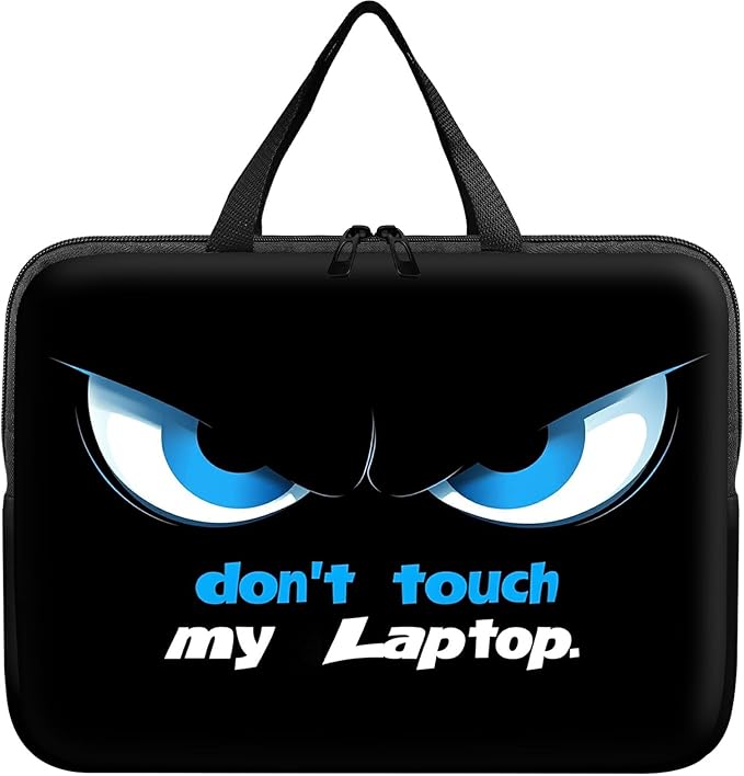 Universal Tablet Laptop Sleeve Case 10 inch, Don't Touch My Laptop Slim Carrying Case Travel Laptop Bag Durable Handbag for 7 to 10-inch Laptops/Notebook/Kids Tablet/ipad/eBook Readers