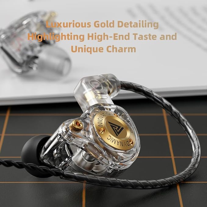 Piluyaa Wired Gaming Headphones IEM Earphones with 1DD，QKZ ENZO in Ear Monitor, HiFi Detachable Cable Earbuds, Bass Sound with New 11mm Dynamic Driver for Video Music Gaming (Colorful)