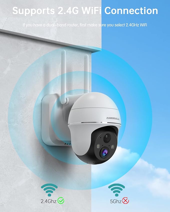 ZUMIMALL 2K Security Cameras Wireless Outdoor, Battery Powered Cameras for Home Security with 360° View, Color Night Vision, 2-Way Talk, AI Motion Alert, Siren, CloudEdge App Supported