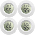 Weewooday Mini Hygrometer Thermometer Digital LCD Monitor Indoor/Outdoor Room Humidity Meter Temperature Gauge for Greenhouse Garden Reptile Incubator Cellar ℉/℃(White,4 Pcs)