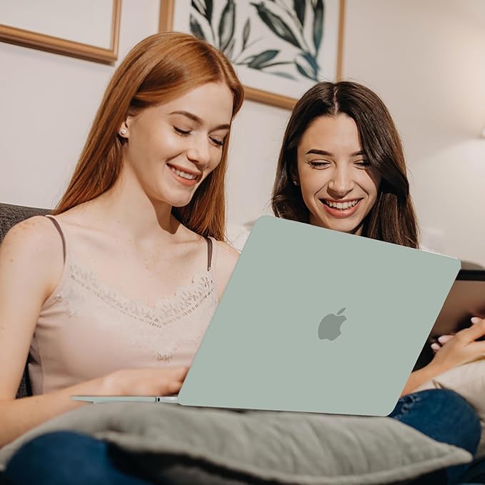 Anban Compatible with MacBook Air 13 inch Case M1 2021 2020 2019 2018 A2337 A2179 A1932 Touch ID, Matte Plastic Hard Shell+Keyboard Cover+Screen Protector for MacBook Air 13.3 inch Case,Antique Green
