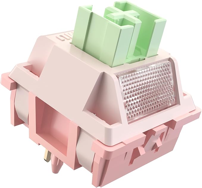 Zjmehty Outemu(Gaote) White Peach Silent Switches,40gf pre-Lubricated,dust-Proof Linear switches,Compatible with MX Mechanical Keyboards(20PCS)