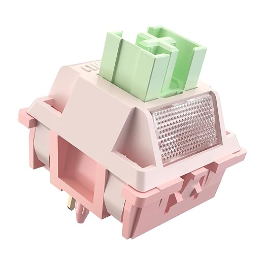Outemu V3 White Peach Slient Pro Switches,5 Pin 40gf Mute Pre-lubed Dustproof Linear Switch,Suitable for MX Mechanical Gaming Keyboards(45Pcs)