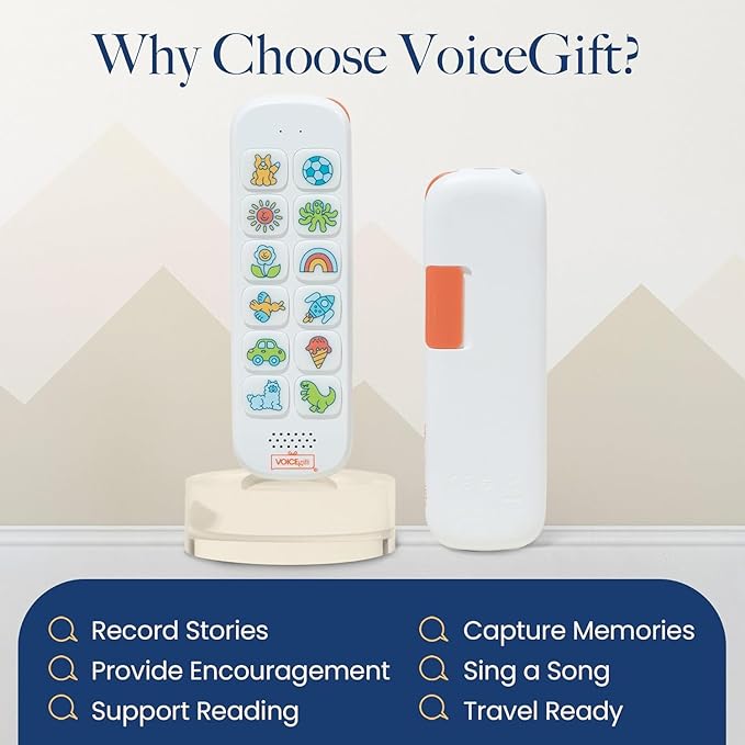 VoiceGift Play, Screen-Free Audio Recorder for Kids | Back to School Story Book Player with Fun Matching Stickers, Voice Notes, Student Aid & Routines for Child Connection, Busy Books for Toddlers